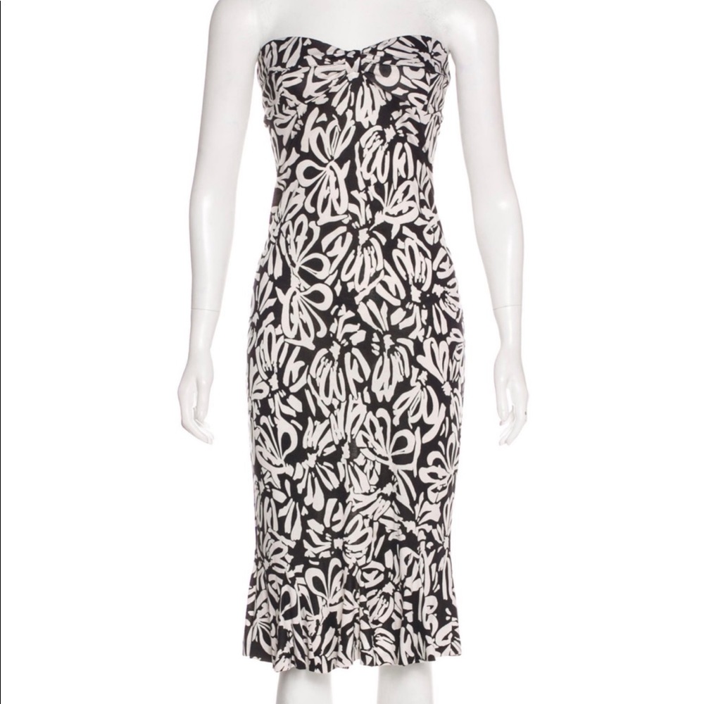 Diane von Furstenberg Black and White Floral Dress